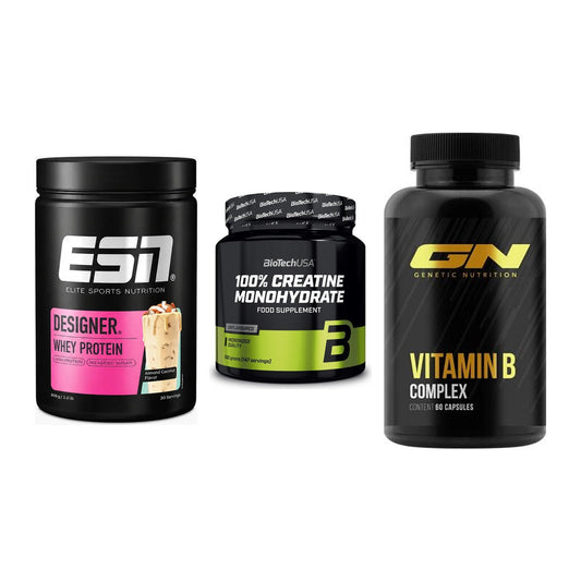 Einsteiger-Set: ESN Designer + BioTech Creatine + GN Vitamin – alle enthaltenen Artikel