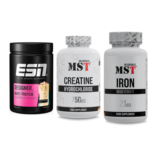Einsteiger-Set: ESN Designer + MST Creatine HCL + MST Iron Bisglyc – alle enthaltenen Artikel