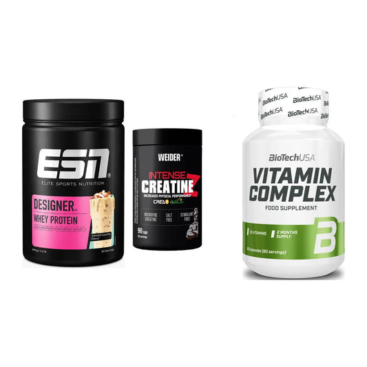 Einsteiger-Set: ESN Designer + Weider Intense + BioTech Vitamin – alle enthaltenen Artikel