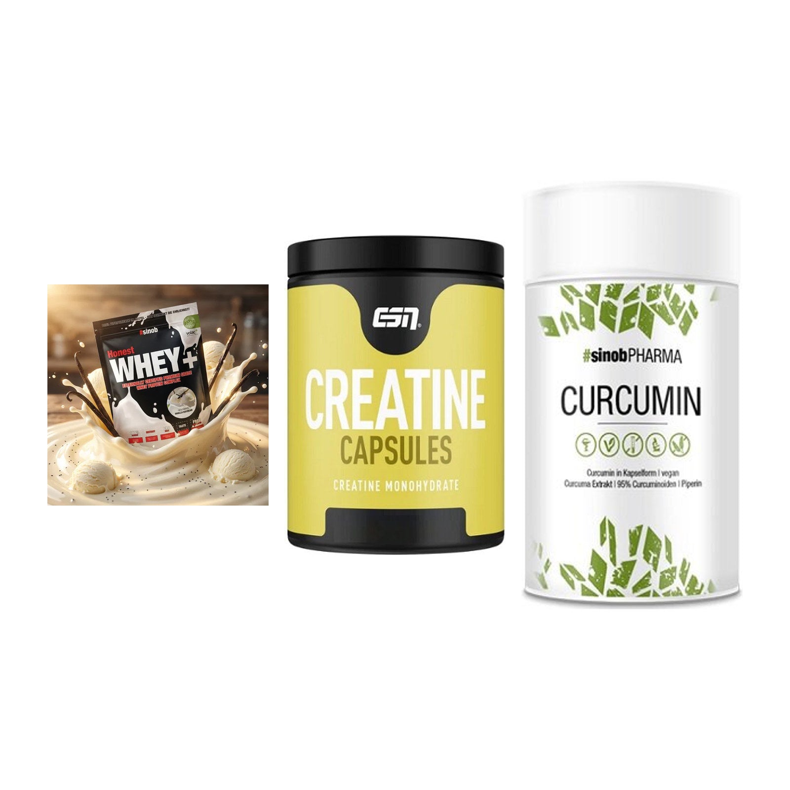 Einsteiger-Set: Sinob Honest + ESN Ultrapure + Sinob Curcumin – alle enthaltenen Artikel