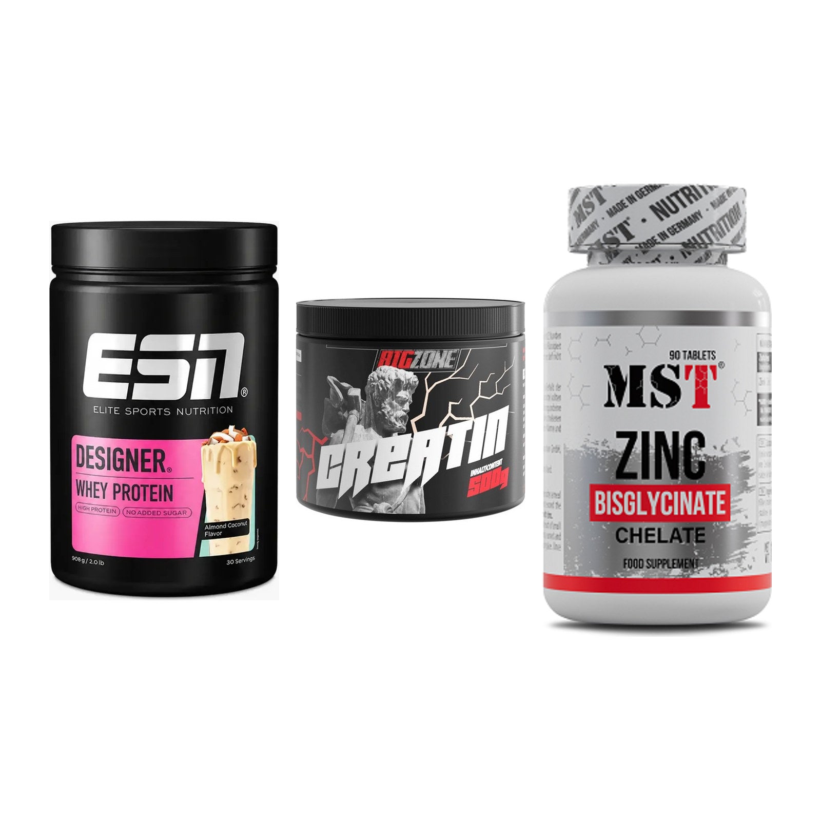 Einsteiger-Set: ESN Designer + Big Zone Creatin + MST Zinc Chelate – alle enthaltenen Artikel