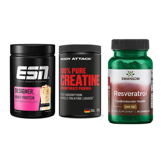 Einsteiger-Set: ESN Designer + Body Attack 100% + Swanson Resverat – alle enthaltenen Artikel