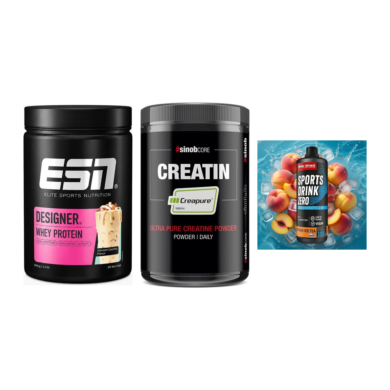 Einsteiger-Set: ESN Designer + Sinob Creatin + Body Attack – alle enthaltenen Artikel