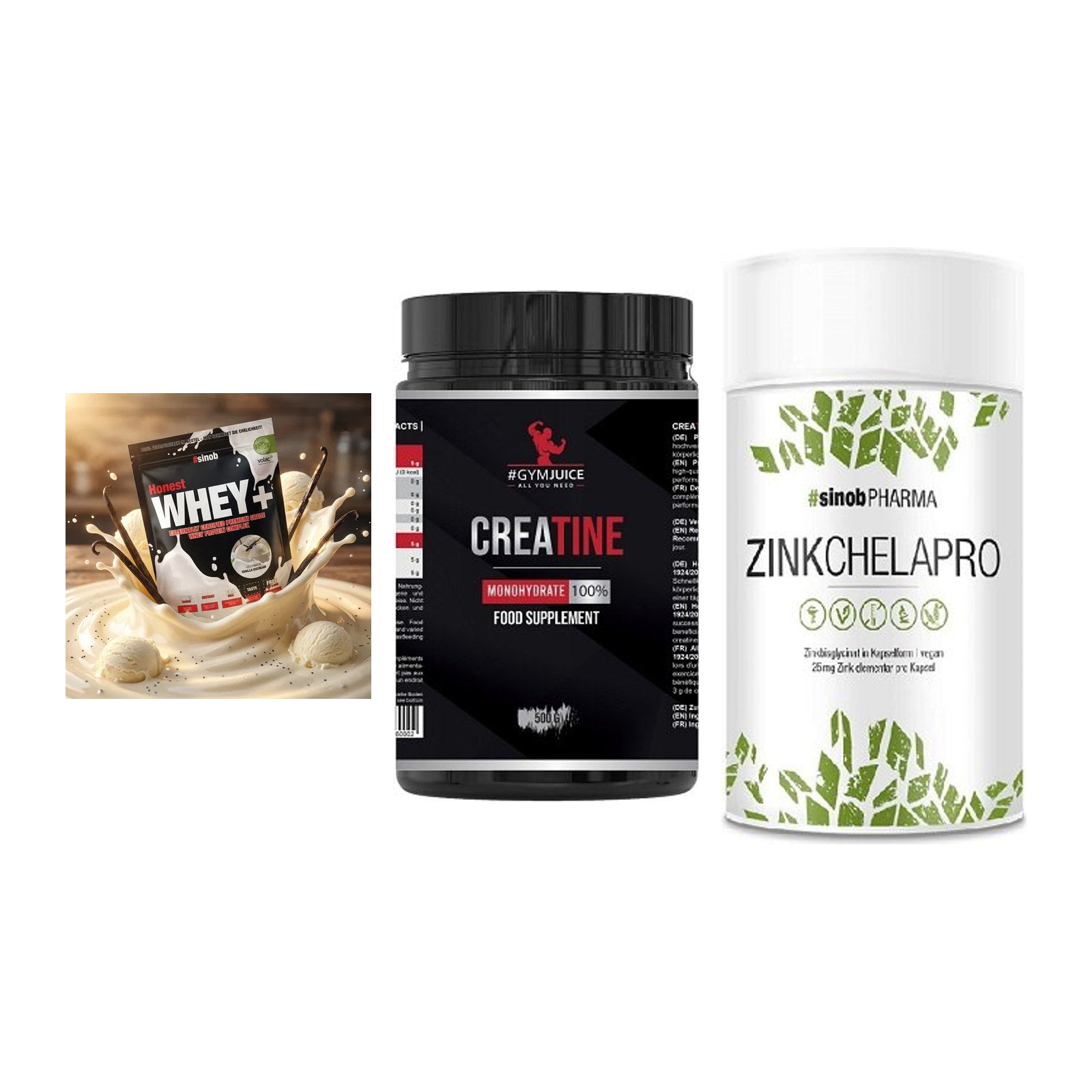 Einsteiger-Set: Sinob Honest + #GYMJUICE + Sinob Zink – alle enthaltenen Artikel