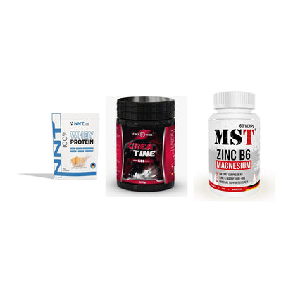 Einsteiger-Set: NNT Whey + CREASWISS + MST Zinc – alle enthaltenen Artikel