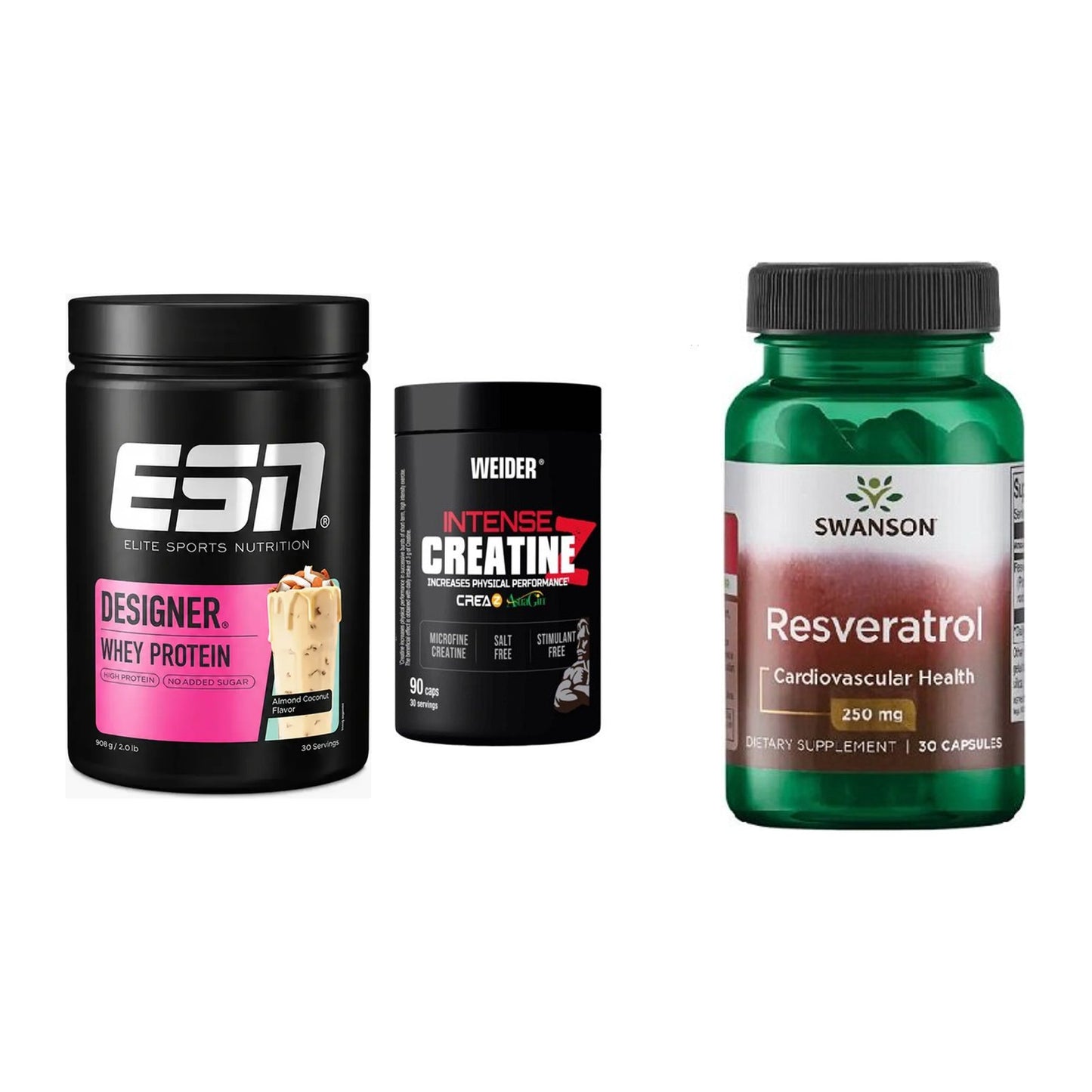 Einsteiger-Set: ESN Designer + Weider Intense + Swanson Resverat – alle enthaltenen Artikel