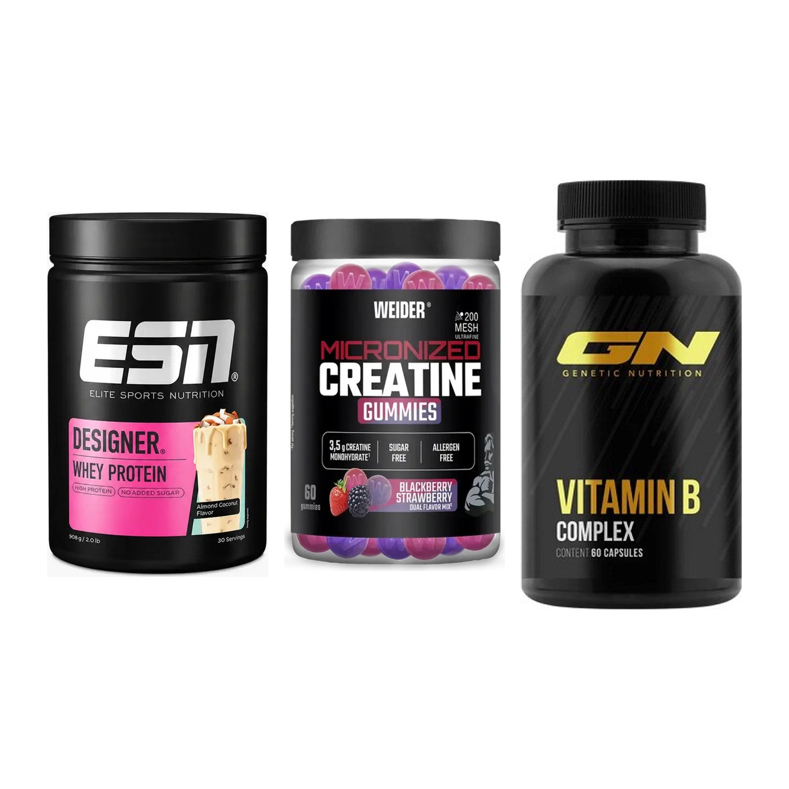 Einsteiger-Set: ESN Designer + Weider Micronize + GN Vitamin – alle enthaltenen Artikel