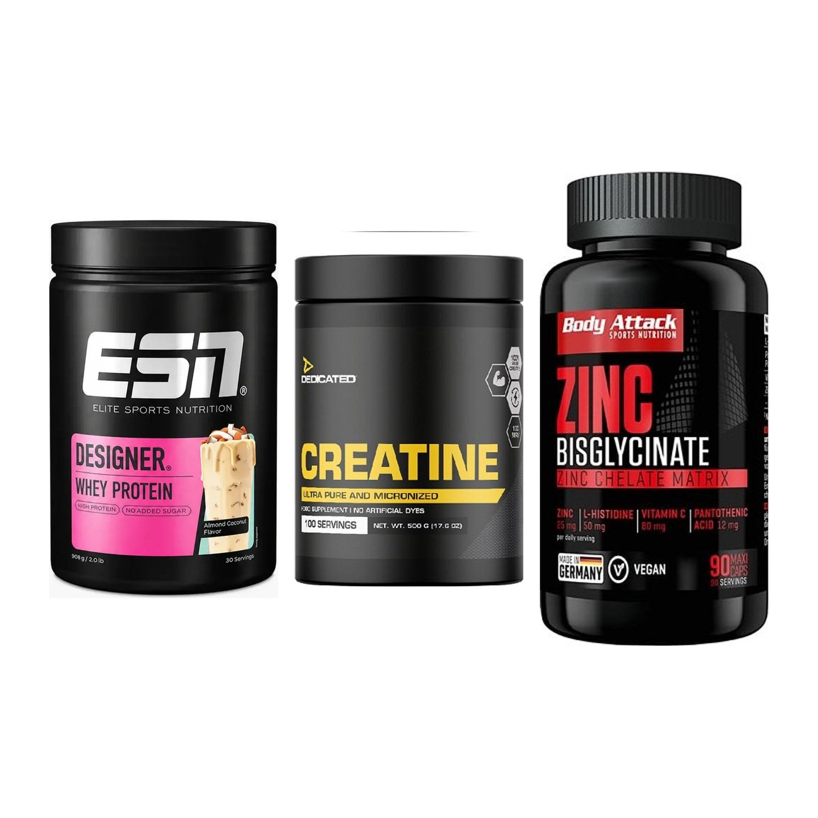 Einsteiger-Set: ESN Designer + Dedicated + Body Attack Zink – alle enthaltenen Artikel