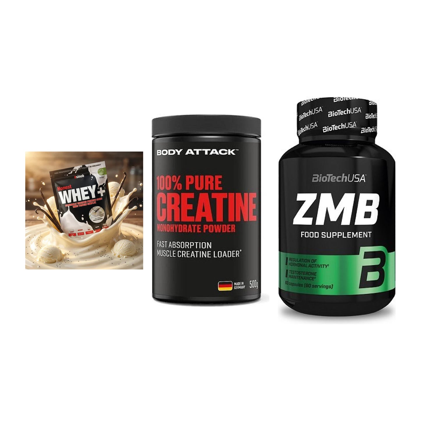 Einsteiger-Set: Sinob Honest + Body Attack 100% + BioTech ZMB – alle enthaltenen Artikel