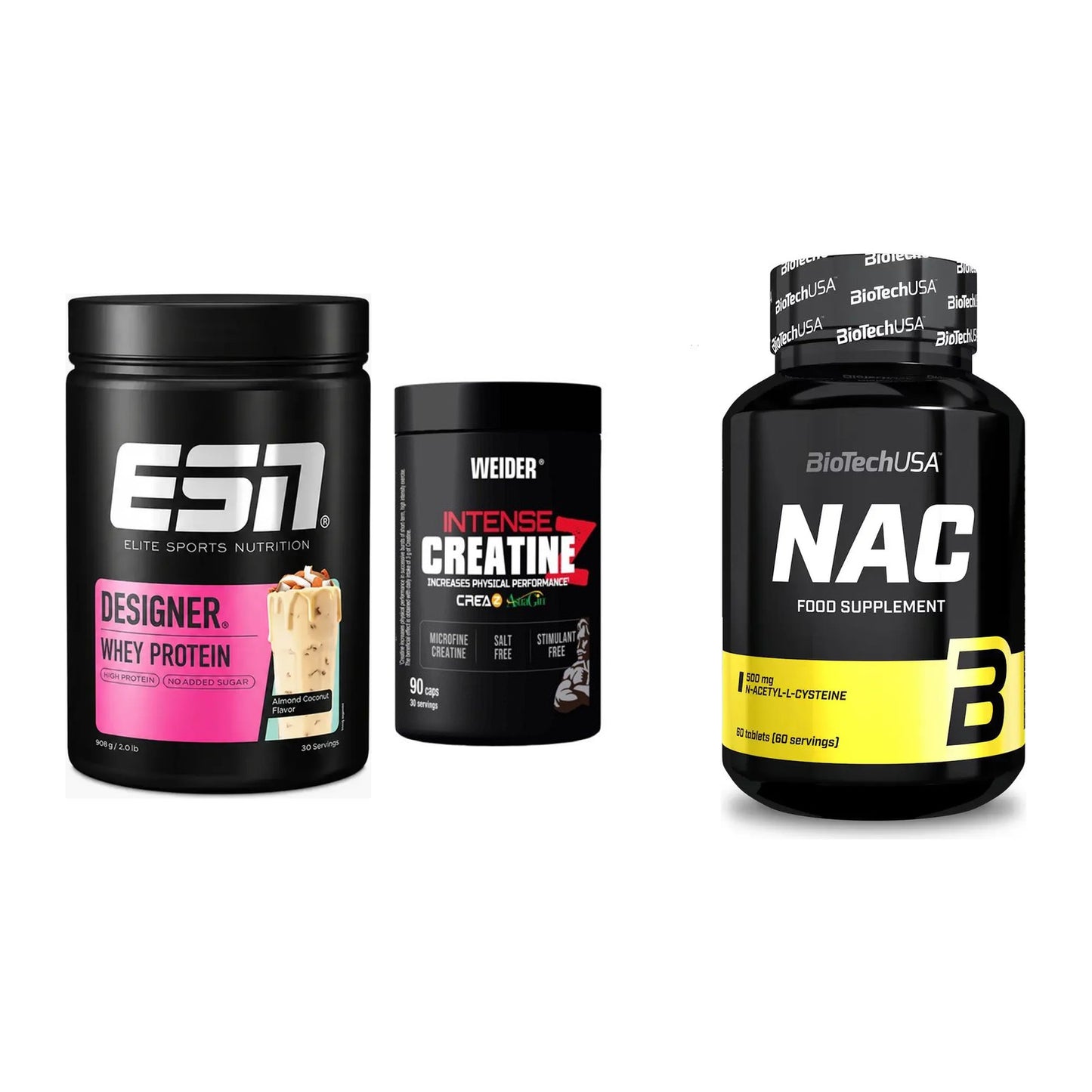 Einsteiger-Set: ESN Designer + Weider Intense + BioTech NAC – alle enthaltenen Artikel