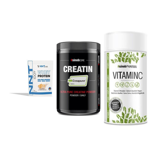 Einsteiger-Set: NNT Whey + Sinob Creatin CREAPURE + Sinob Vitamin C – alle enthaltenen Artikel