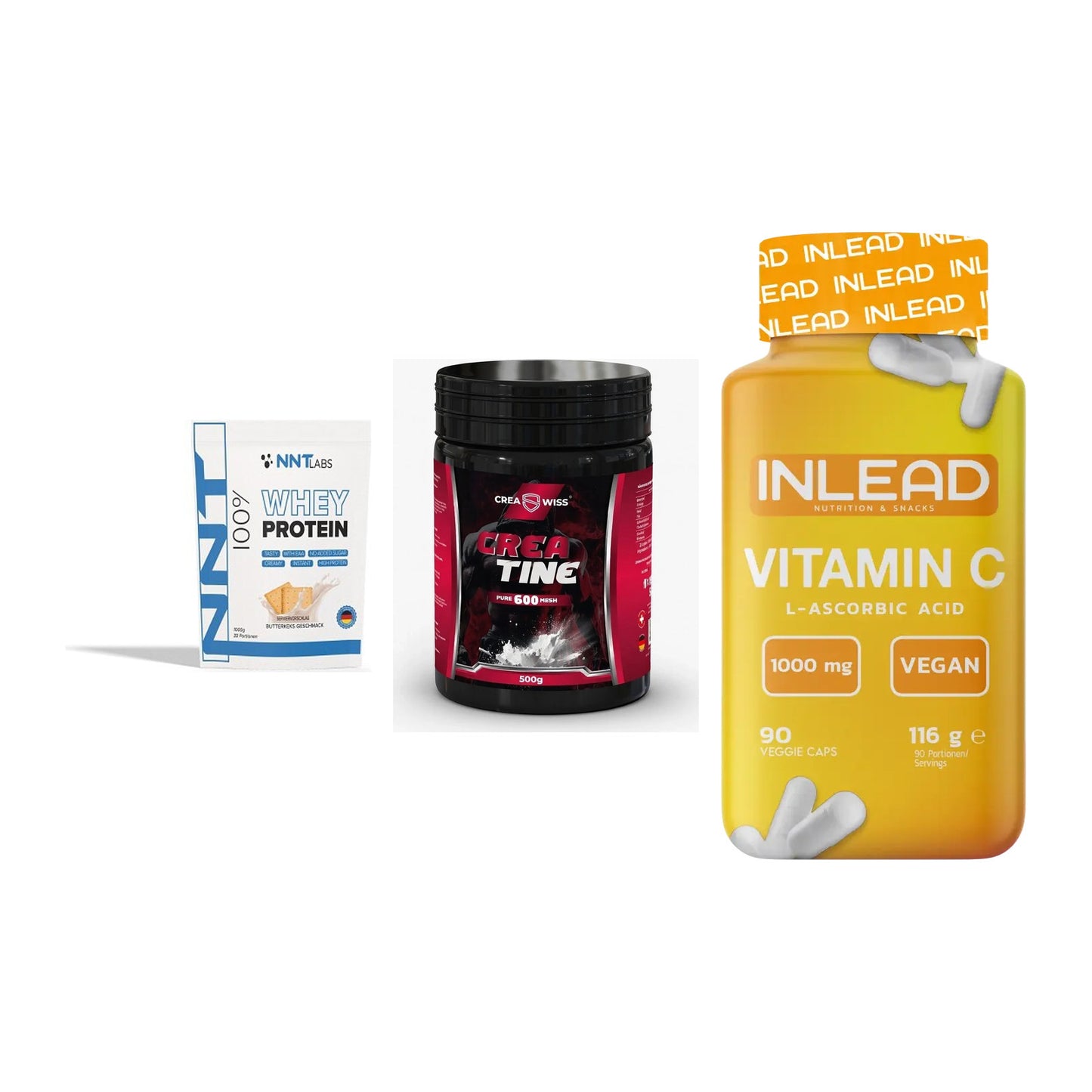 Einsteiger-Set: NNT Whey + CREASWISS + INLEAD Vitamin C – alle enthaltenen Artikel
