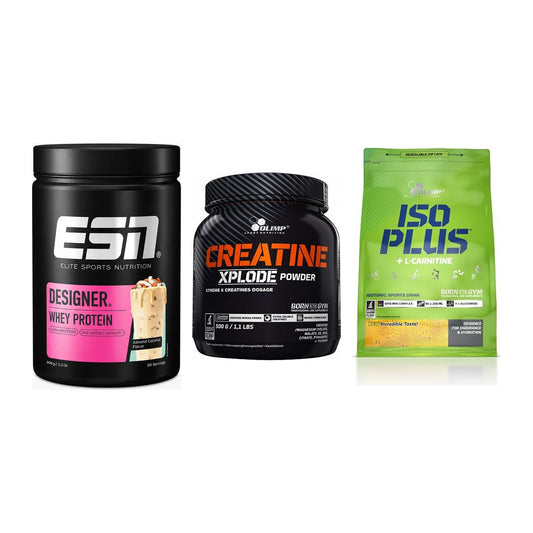 Einsteiger-Set: ESN Designer + Olimp Creatine + Olimp Iso Plus – alle enthaltenen Artikel