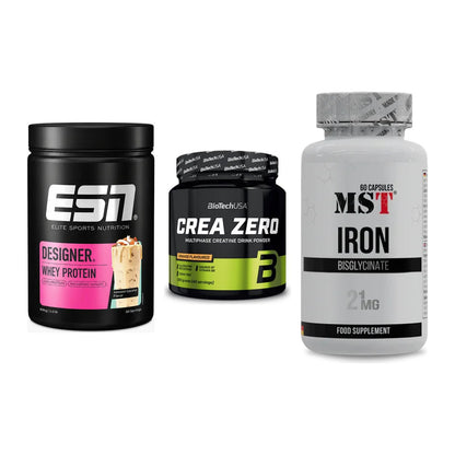 Einsteiger-Set: ESN Designer + BioTech Crea + MST Iron Bisglyc – alle enthaltenen Artikel