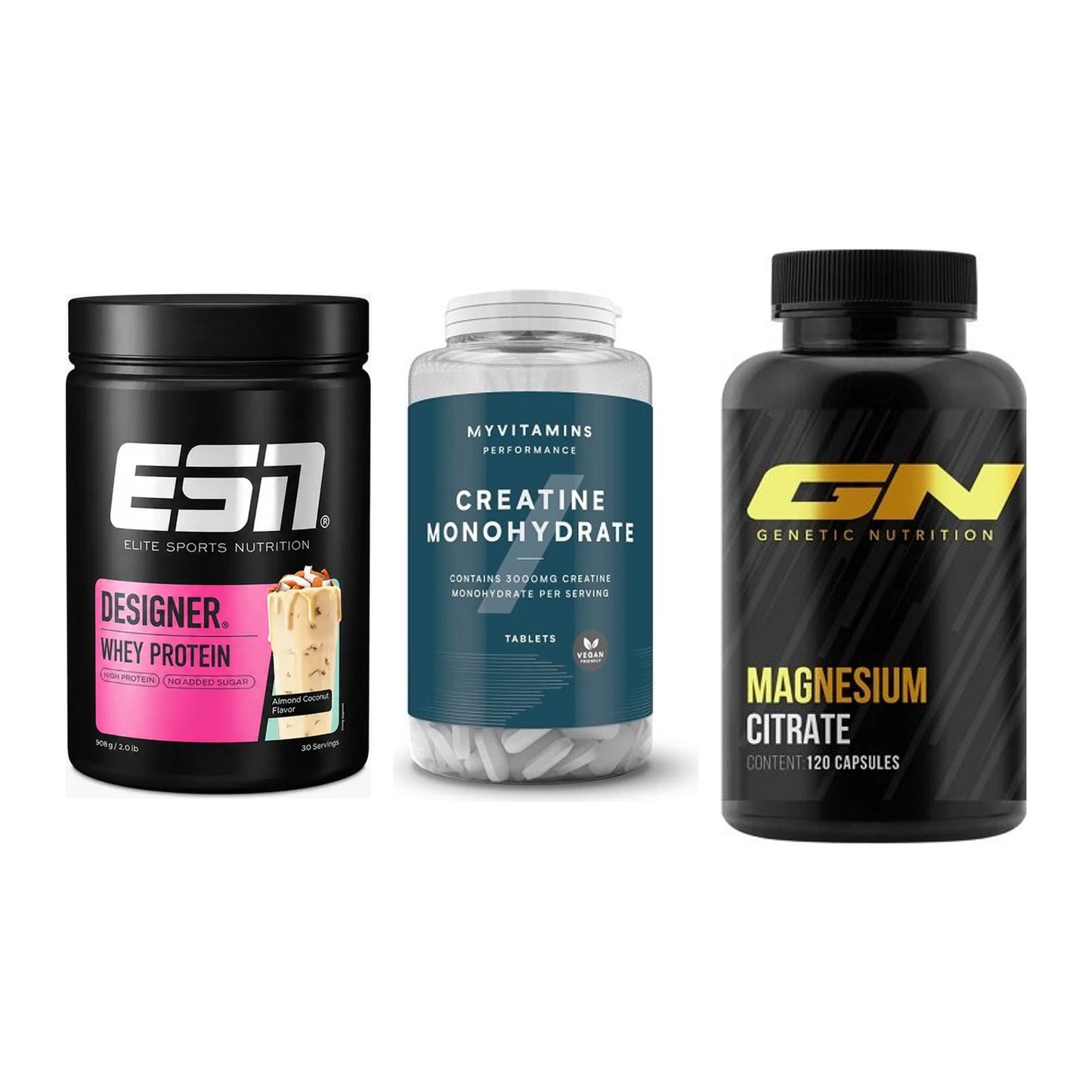 Einsteiger-Set: ESN Designer + MyProtein + GN Magnesium – alle enthaltenen Artikel