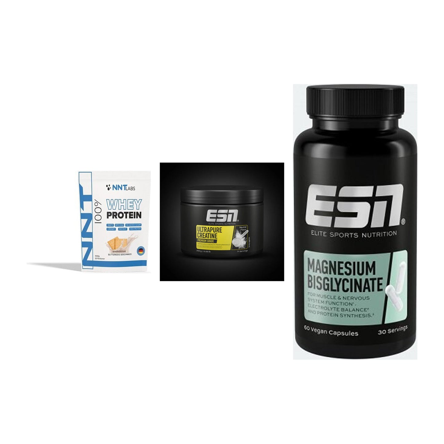 Einsteiger-Set: NNT Whey + ESN Ultrapure + ESN Magnesium – alle enthaltenen Artikel
