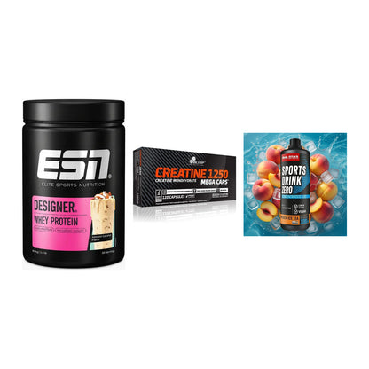 Einsteiger-Set: ESN Designer + Olimp Creatine + Body Attack – alle enthaltenen Artikel