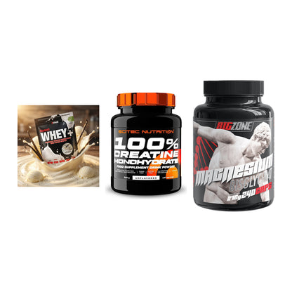 Einsteiger-Set: Sinob Honest + Scitec Creatine + Big Zone Magnesi – alle enthaltenen Artikel
