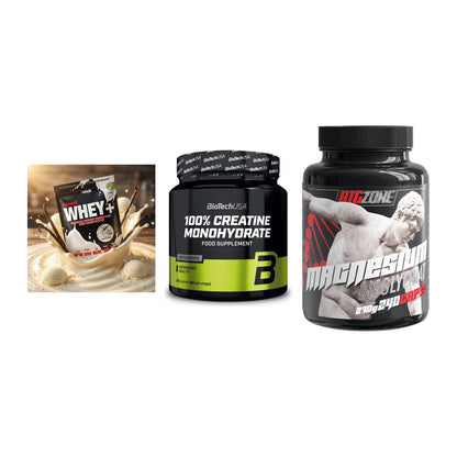 Einsteiger-Set: Sinob Honest + BioTech Creatine + Big Zone Magnesi – alle enthaltenen Artikel