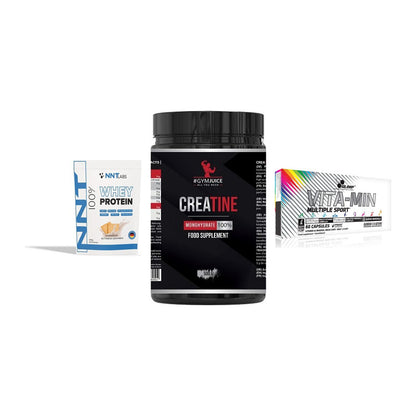Einsteiger-Set: NNT Whey + #GYMJUICE + Olimp Vita-Min – alle enthaltenen Artikel