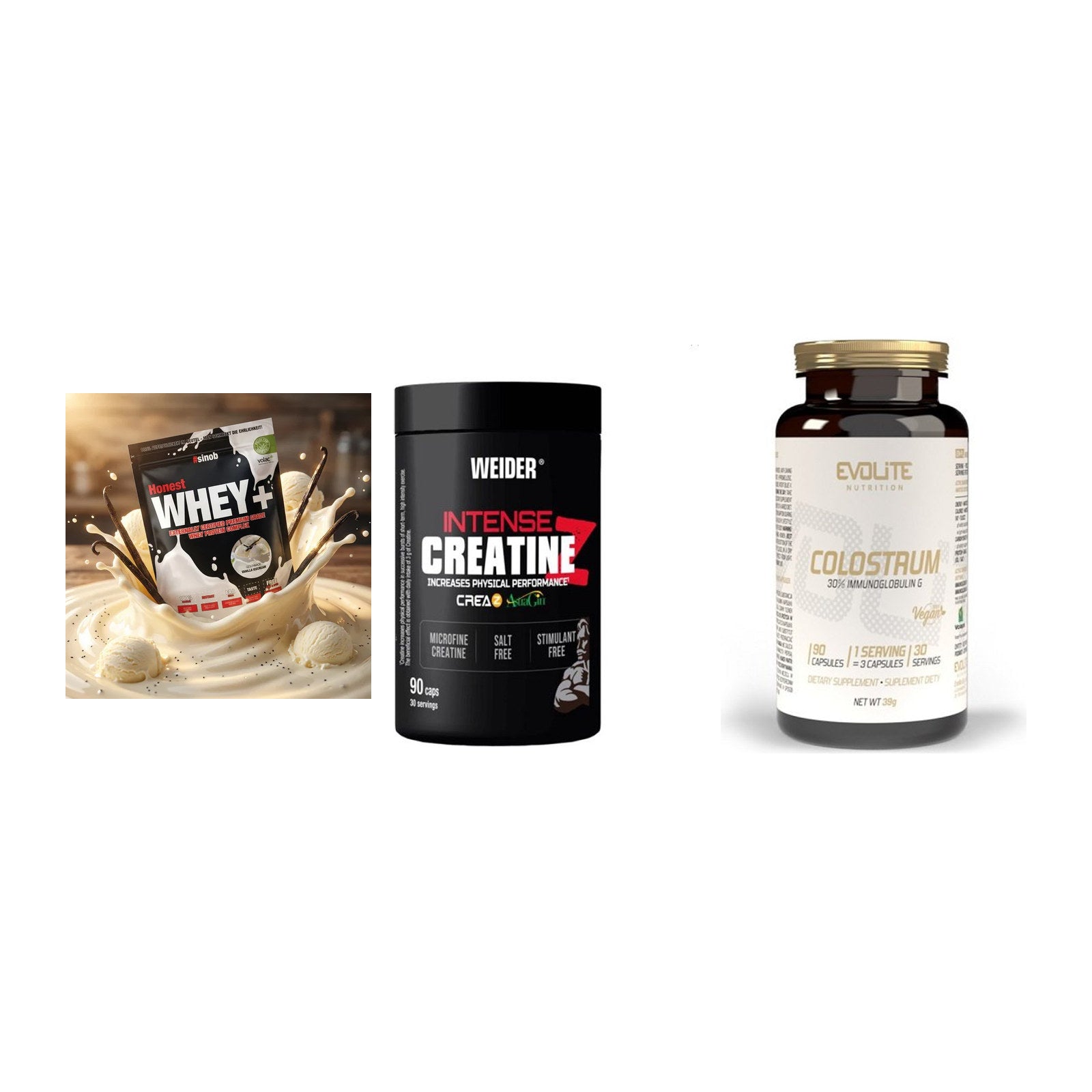 Einsteiger-Set: Sinob Honest + Weider Intense + Evolite Nutritio – alle enthaltenen Artikel