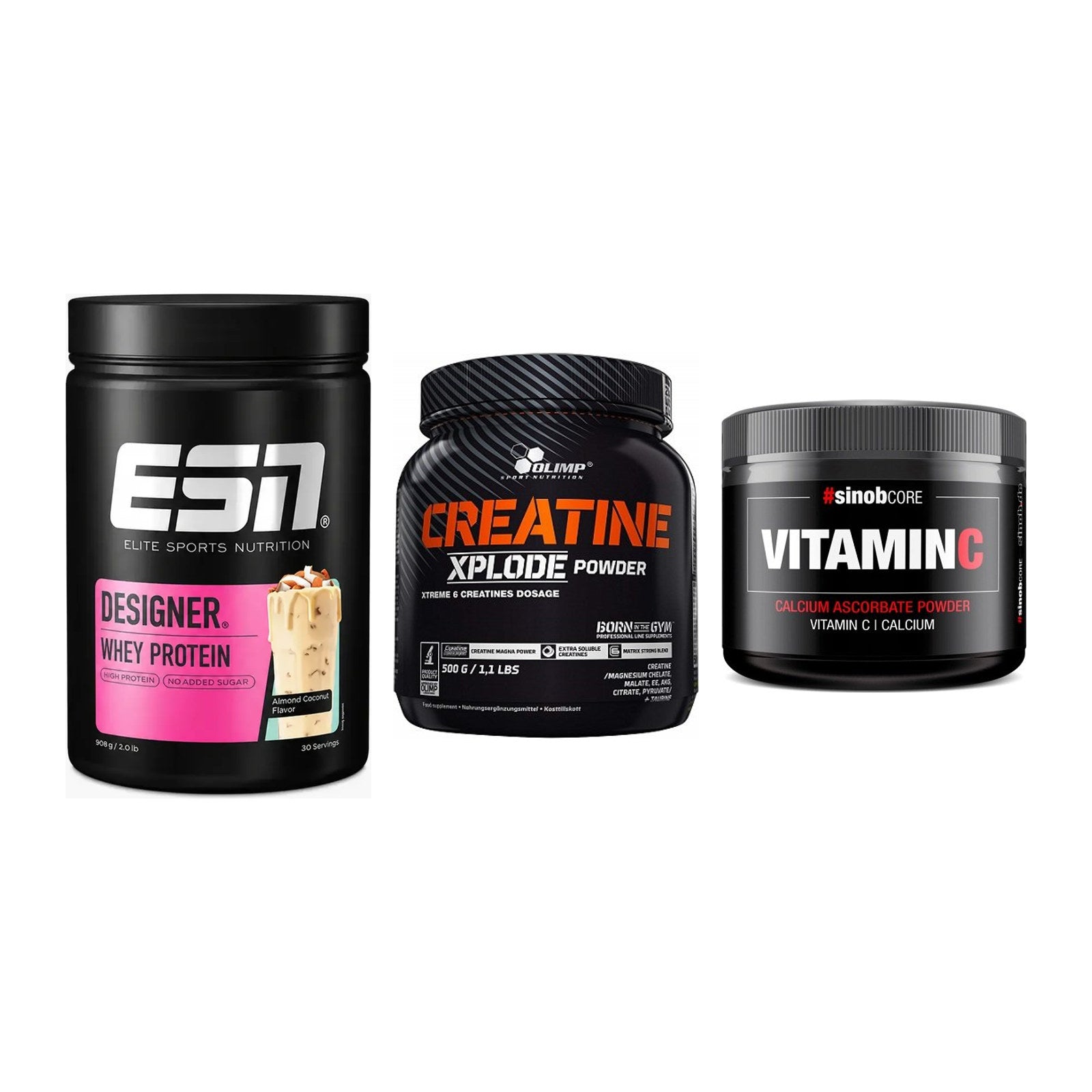 Einsteiger-Set: ESN Designer + Olimp Creatine + Sinob Vitamin C – alle enthaltenen Artikel