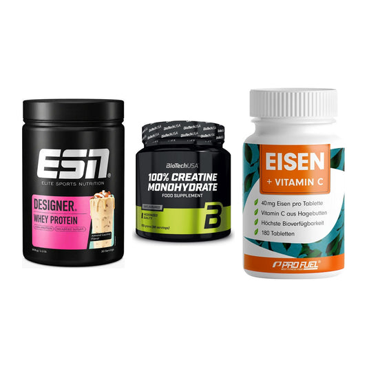 Einsteiger-Set: ESN Designer + BioTech Creatine + ProFuel EISEN – alle enthaltenen Artikel