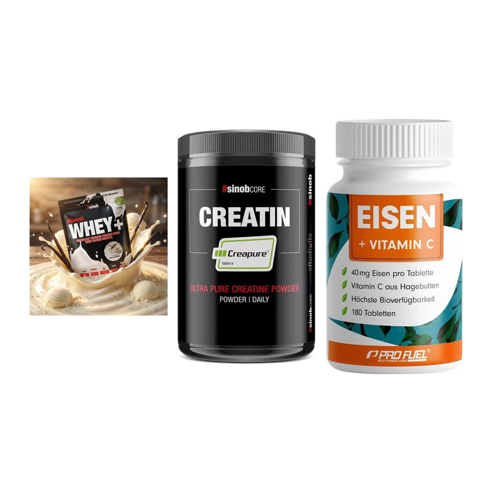 Einsteiger-Set: Sinob Honest + Sinob Creatin + ProFuel EISEN – alle enthaltenen Artikel