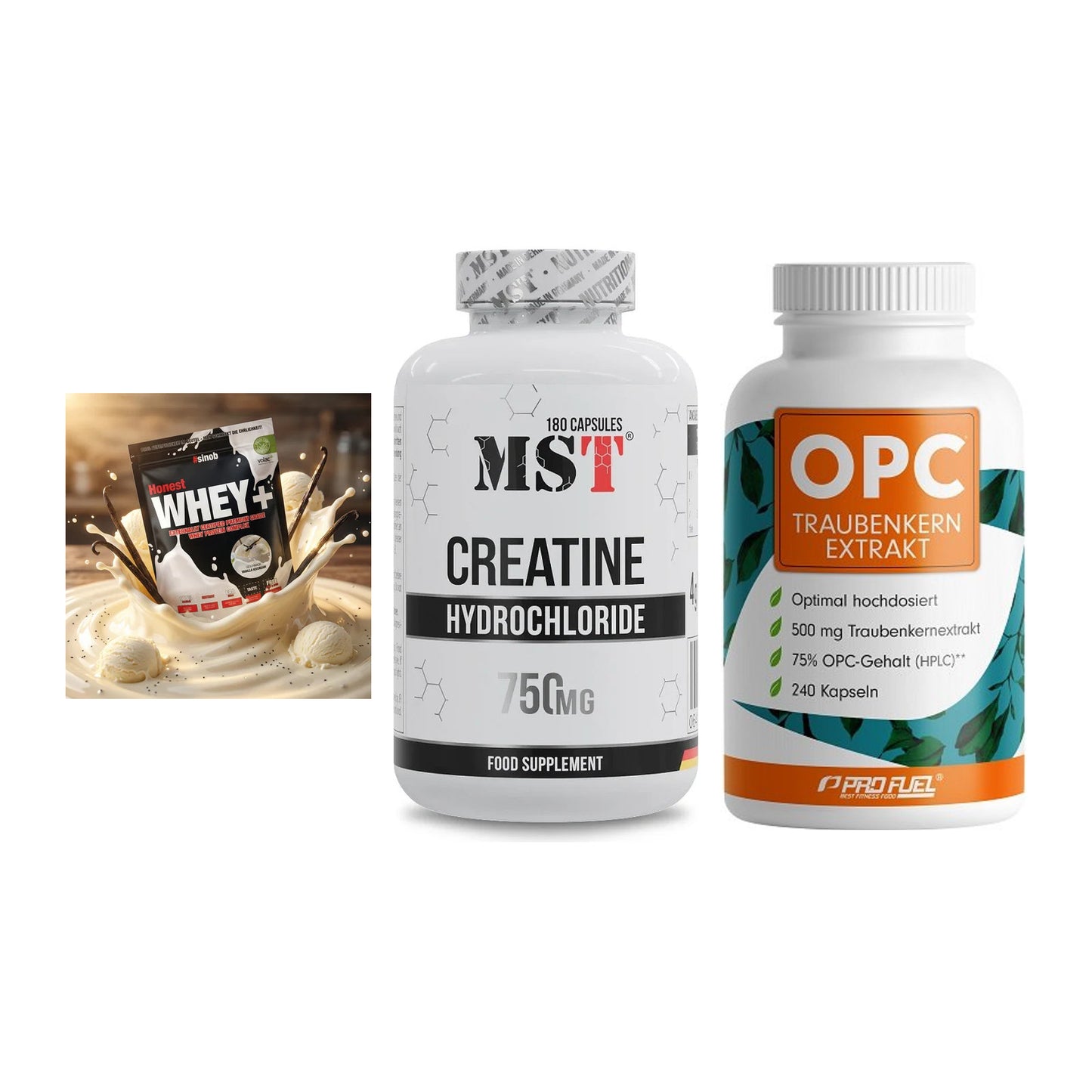 Einsteiger-Set: Sinob Honest + MST Creatine HCL + ProFuel OPC – alle enthaltenen Artikel