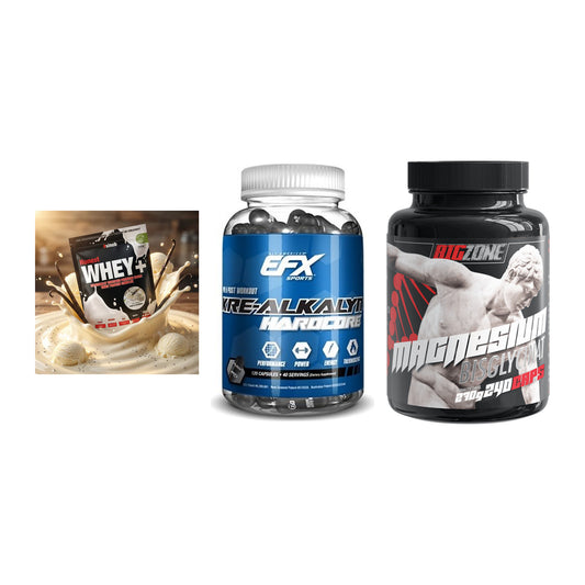 Einsteiger-Set: Sinob Honest + EFX Kre-Alkalyn + Big Zone Magnesi – alle enthaltenen Artikel