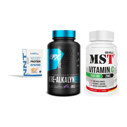 Einsteiger-Set: NNT Whey + EFX Kre-Alkalyn + MST Vitamin C – alle enthaltenen Artikel