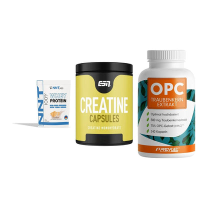 Einsteiger-Set: NNT Whey + ESN Ultrapure + ProFuel OPC – alle enthaltenen Artikel