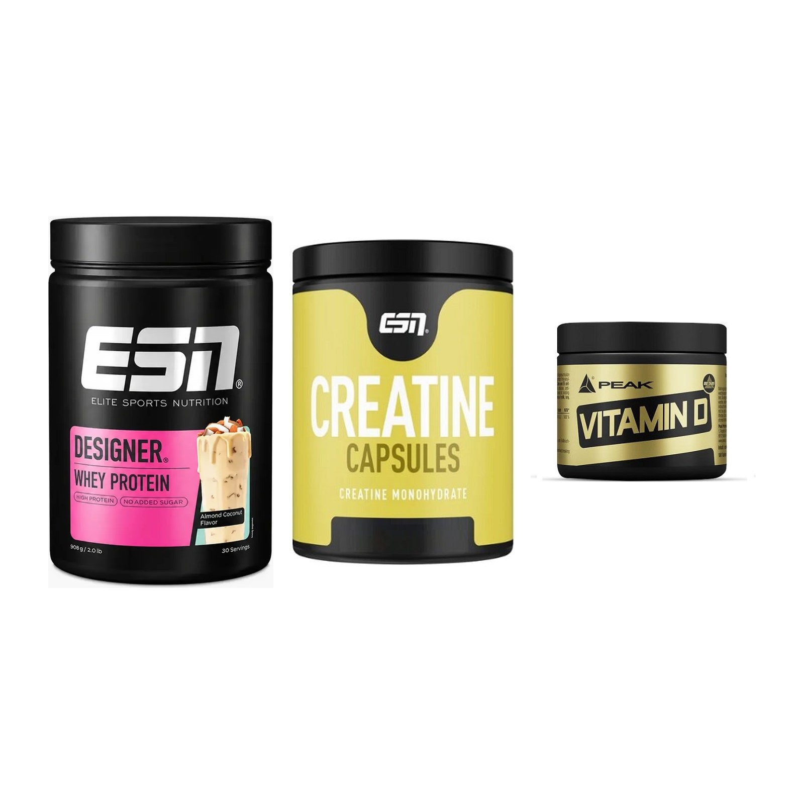 Einsteiger-Set: ESN Designer + ESN Ultrapure + Peak Vitamin D – alle enthaltenen Artikel