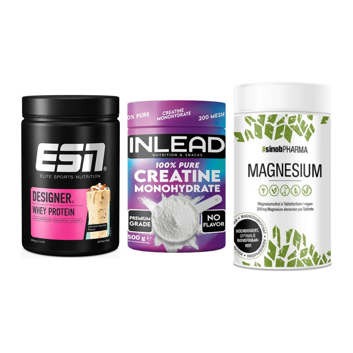 Einsteiger-Set: ESN Designer + INLEAD Creatine + Sinob Magnesium – alle enthaltenen Artikel