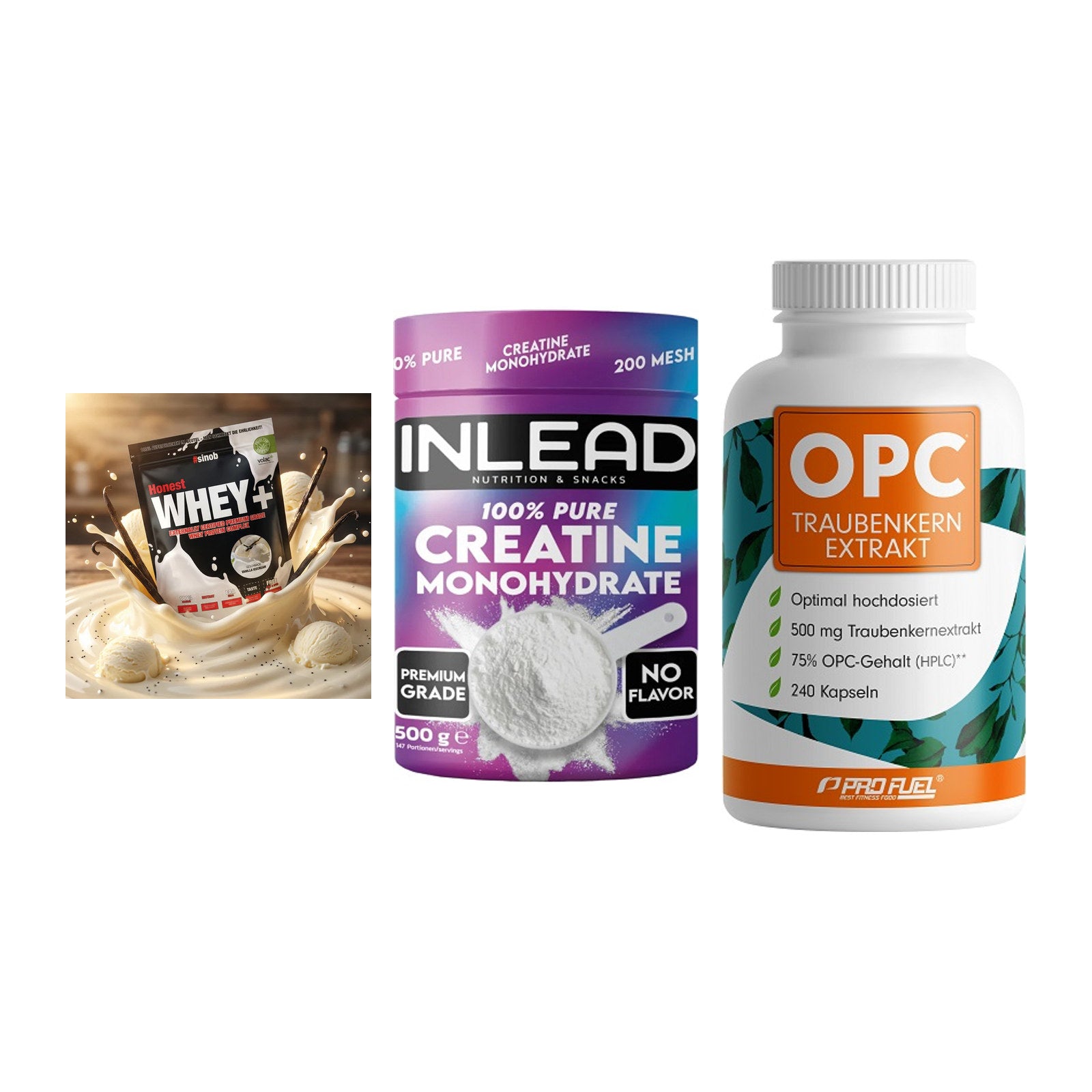 Einsteiger-Set: Sinob Honest + INLEAD Creatine + ProFuel OPC – alle enthaltenen Artikel