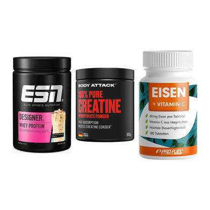 Einsteiger-Set: ESN Designer + Body Attack 100% + ProFuel EISEN – alle enthaltenen Artikel