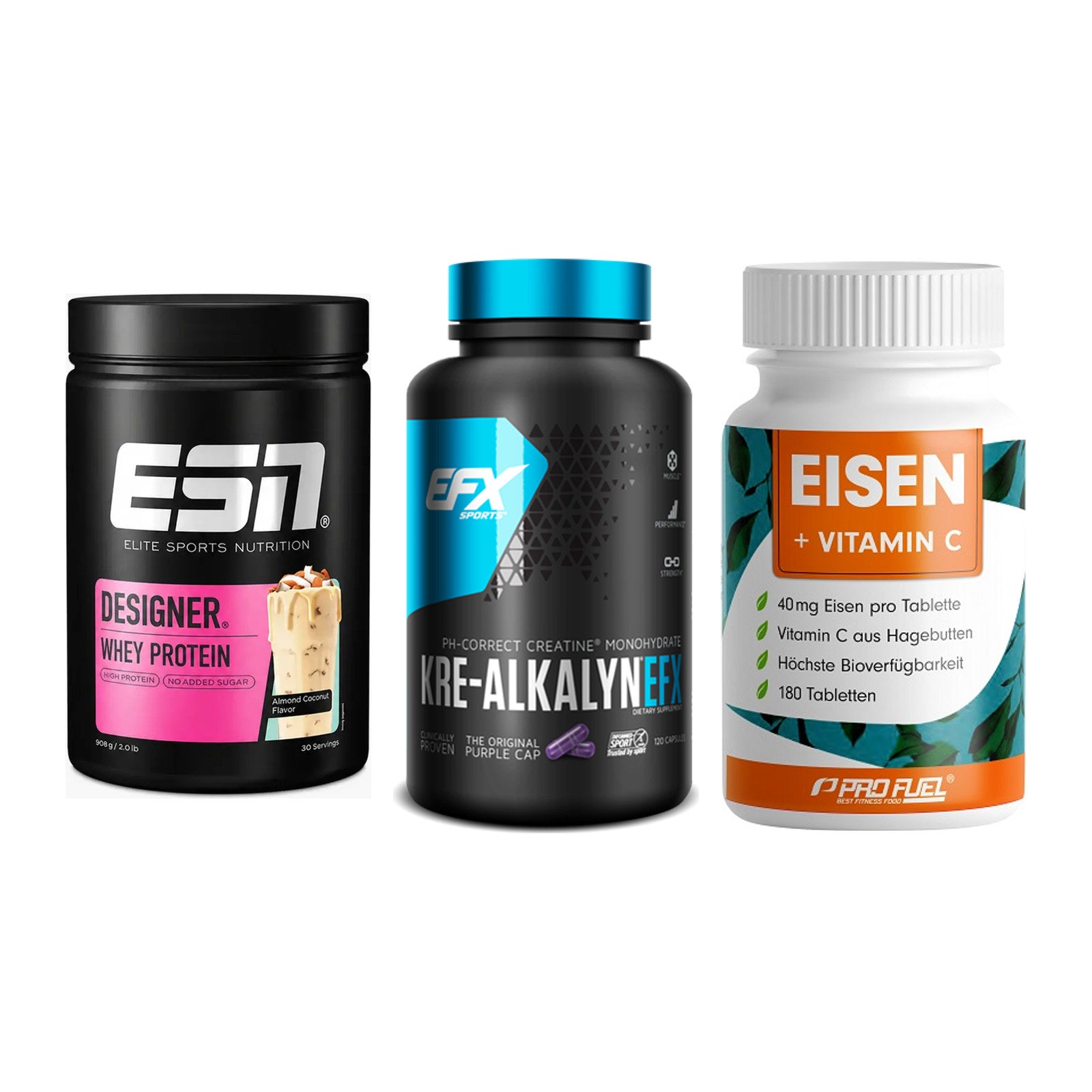 Einsteiger-Set: ESN Designer + EFX Kre-Alkalyn + ProFuel EISEN – alle enthaltenen Artikel