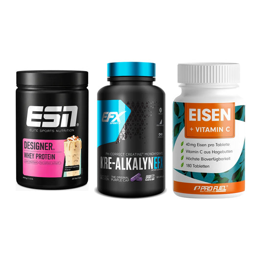 Einsteiger-Set: ESN Designer + EFX Kre-Alkalyn + ProFuel EISEN – alle enthaltenen Artikel