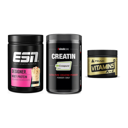 Einsteiger-Set: ESN Designer + Sinob Creatin + Peak Vitamin A-Z – alle enthaltenen Artikel
