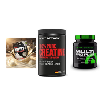 Einsteiger-Set: Sinob Honest + Body Attack 100% + Scitec Multi Pro – alle enthaltenen Artikel