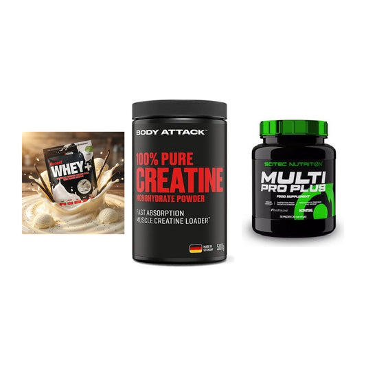 Einsteiger-Set: Sinob Honest + Body Attack 100% + Scitec Multi Pro – alle enthaltenen Artikel