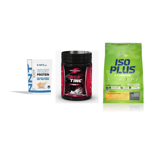 Einsteiger-Set: NNT Whey + CREASWISS + Olimp Iso Plus – alle enthaltenen Artikel
