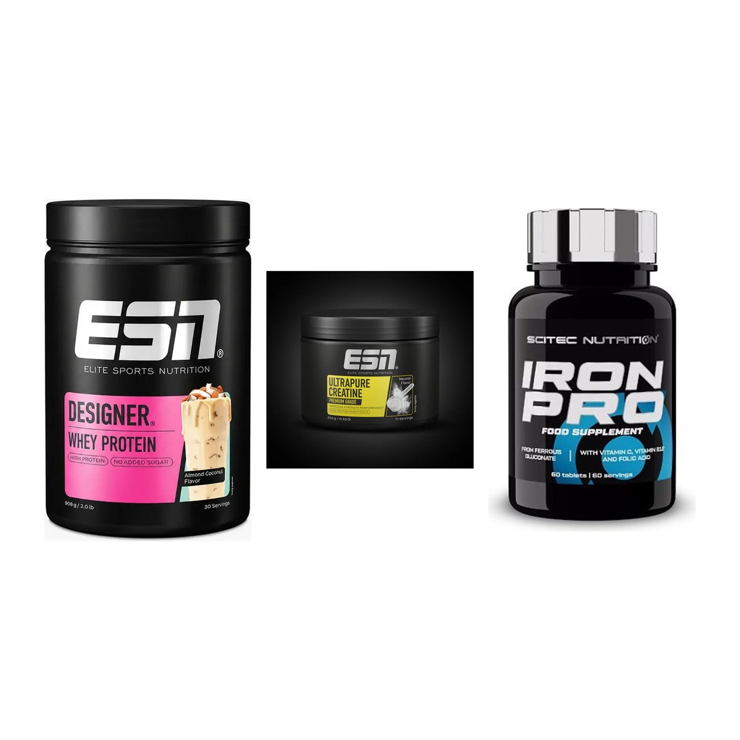Einsteiger-Set: ESN Designer + ESN Ultrapure + Scitec Iron Pro – alle enthaltenen Artikel