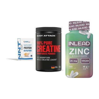 Einsteiger-Set: NNT Whey + Body Attack 100% + INLEAD Zink – alle enthaltenen Artikel