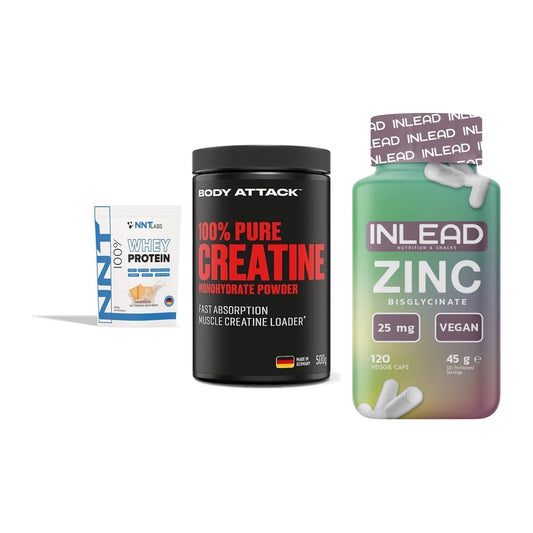 Einsteiger-Set: NNT Whey + Body Attack 100% + INLEAD Zink – alle enthaltenen Artikel