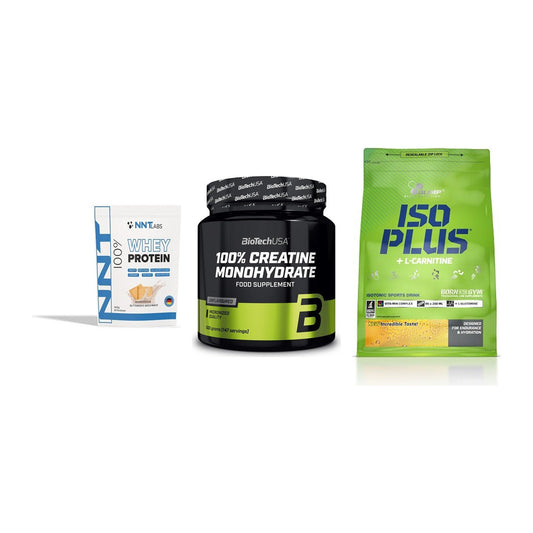 Einsteiger-Set: NNT Whey + BioTech Creatine + Olimp Iso Plus – alle enthaltenen Artikel