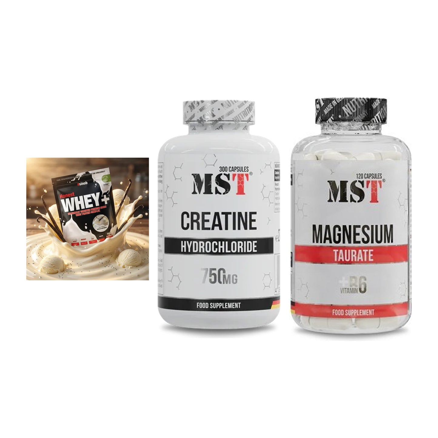 Einsteiger-Set: Sinob Honest + MST Creatine HCL + MST Magnesium – alle enthaltenen Artikel