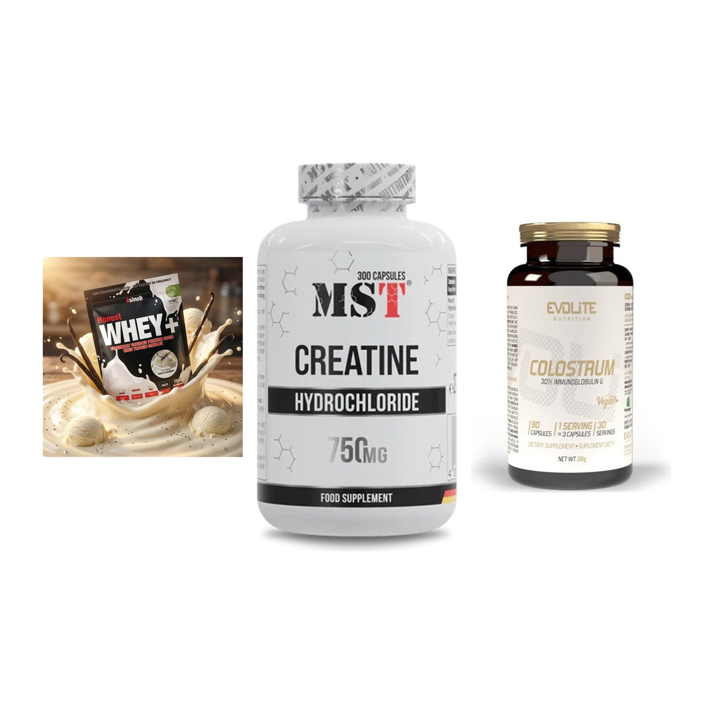 Einsteiger-Set: Sinob Honest + MST Creatine HCL + Evolite Nutritio – alle enthaltenen Artikel