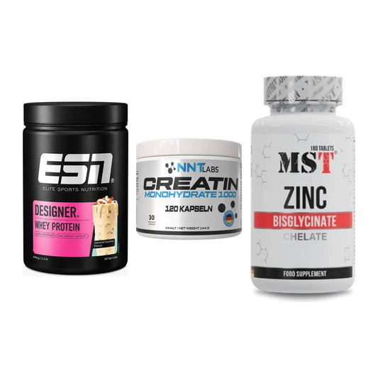 Einsteiger-Set: ESN Designer + NNT Creatin 1000 + MST Zinc Chelate – alle enthaltenen Artikel