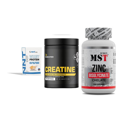 Einsteiger-Set: NNT Whey + Dedicated + MST Zinc Chelate – alle enthaltenen Artikel